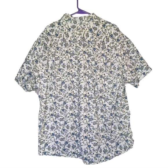 Duluth Men's Free Range Organic Cotton Short Sleeve Shirt Blue Floral Size XL - Picture 2 of 10
